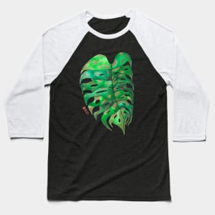 Another Monstera Deliciosa Variegata watercolor leaf Baseball T-Shirt